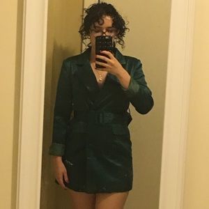 nasty gal green blazer dress